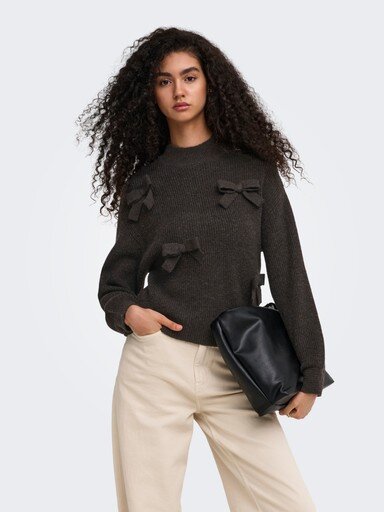 ONLY ONLLISA LS BOW PULLOVER KNT